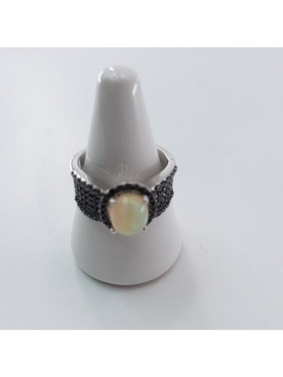 JTV Jewelry - NIP JTV Fire Opal Black Spinel Sterling Silver Ring DOCY480-10 Sz 10 Multicolor